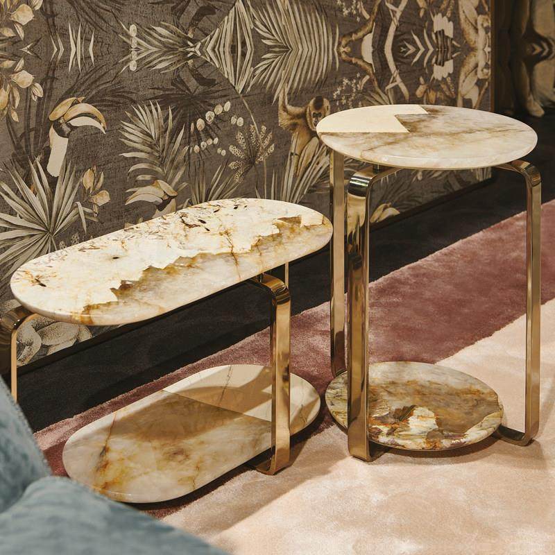 意式轻奢设计师角几组合潘多拉大理石圆几现代简约客厅大户型边几