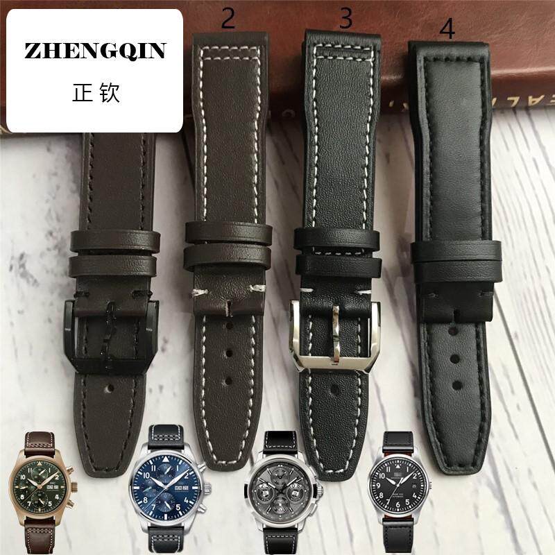 万国飞行员表带真皮男适配IWC青铜喷火战机马克十八18小王子表链