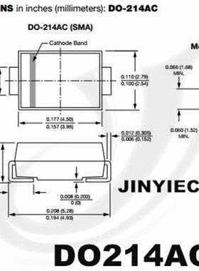 贴片肖特基二极管SS24 SS26 SS210 2A 40V 60V 100V DO214AC SMA