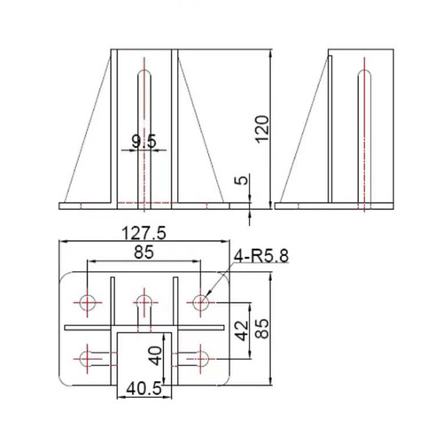 工业铝挤型材料4040铝地脚座围栏地脚支撑座固定底座支撑件配件