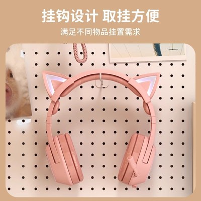 墙上洞洞板定制置物架电脑书桌墙面上免打孔收纳展示架铁艺冲孔板