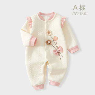 婴儿冬季A类连体衣纯棉哈衣