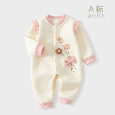 婴儿纯棉秋冬季连体衣