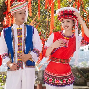 云南大理传统白族服装男装金花女装少数民族演出服饰古城旅拍服装