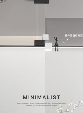 极简餐厅吊灯长条简约现代吧台餐桌灯设计师创意几何方块饭厅吊灯