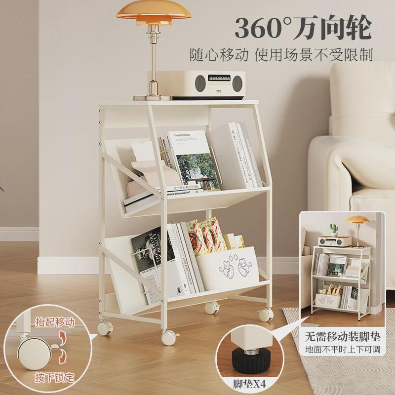 儿童书架落地书柜置物架床头收纳杂志架收纳置物架移动书架阅