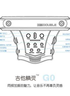DOUBLE加振拾音器吉他精灵G0民谣木吉他同频加震拾音器免开孔演出