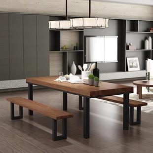 实木简易餐桌家用食堂饭桌工作室画室培训洽谈长方形桌子现代简约