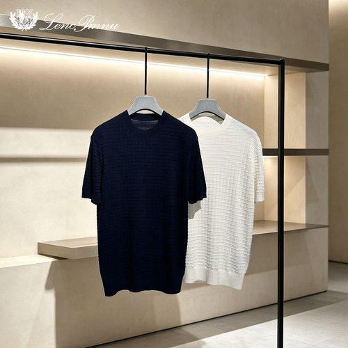 LP老钱风舒适休闲针织短袖T恤男