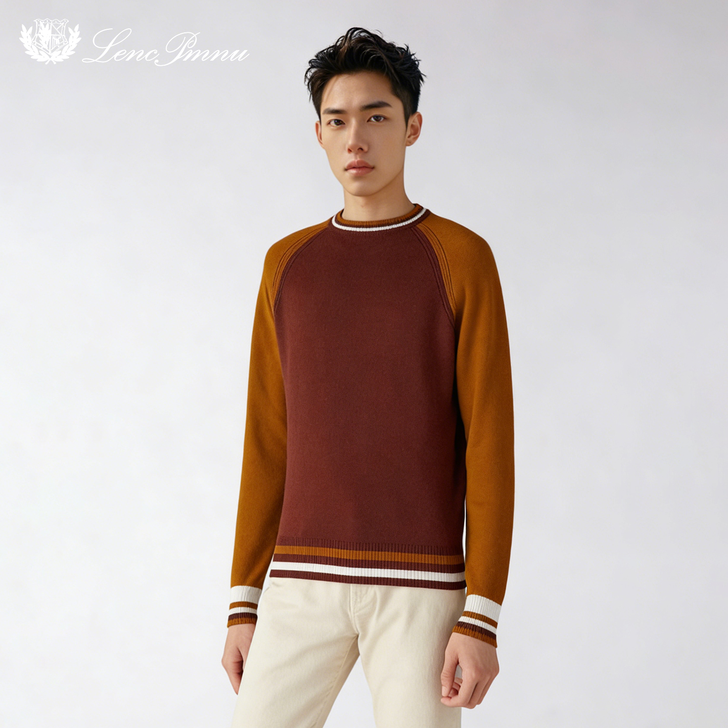 lp老钱风条纹撞色针织衫打底毛衣