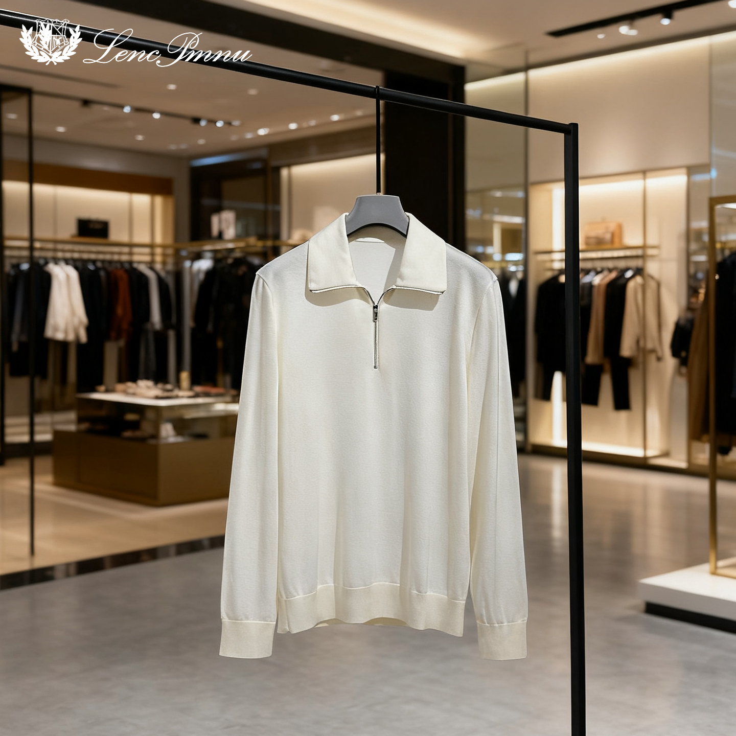 lp老钱风半拉链打底针织衫羊毛衣