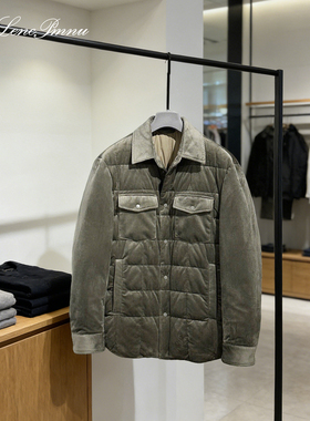 lp冬季新款老钱风翻领扣子保暖舒适羽绒服上衣商务休闲显瘦外套男