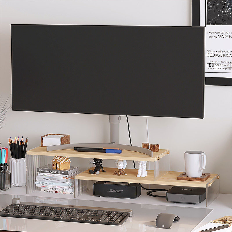 电脑增高架显示器桌面收纳架工位台式屏幕置物架笔记本办公室支架