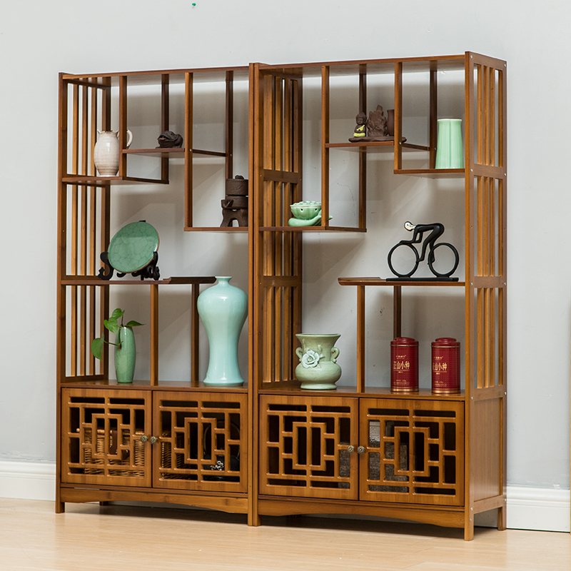 新中式博古架茶柜架实木客厅隔断多宝阁茶叶具展示柜茶架子置物架