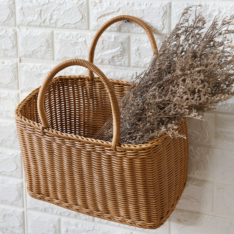 创意文艺买菜手提篮春游户外野餐露营菜篮编织篮采摘篮百搭购物篮