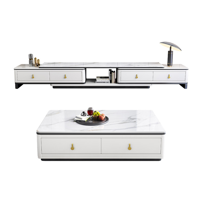 简约现代岩板茶几电视柜组合小户型客厅2022新款高端轻奢电视机柜