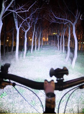 山地车自行车夜间骑行充电USB强光T6充电LED手电筒充电前头灯装备