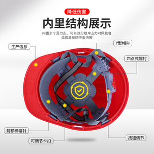 10个装安全帽工地国标男士安全员帽头盔玻璃钢工作帽定制logo印字