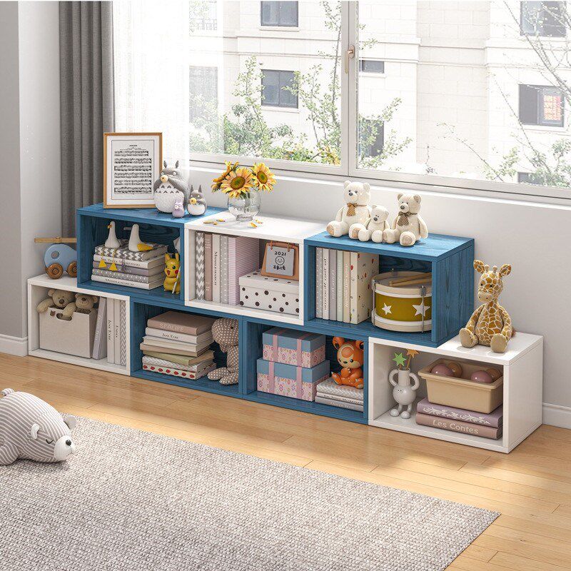 飘窗上放的书架收纳小书柜儿童简易置物柜桌面小型卧室窗台格子柜