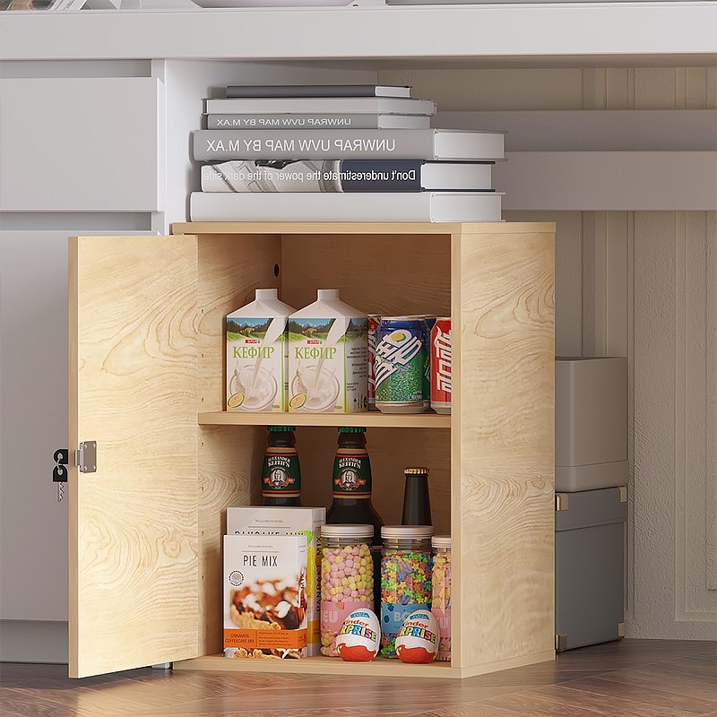 带锁书架书柜储物简易现代客厅落地自由组合带门带锁格子柜收纳柜