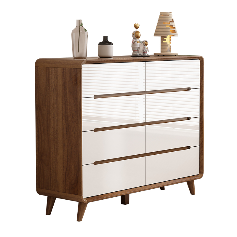 新中式六斗柜实木抽屉简约五斗柜客厅卧室斗会柜靠墙收纳储物柜子