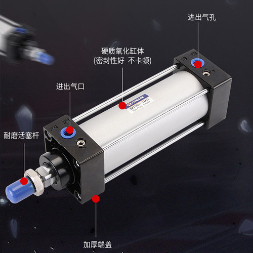 气动标准型气缸SCJ63可调SC80大推力汽缸100X25X50X75X150*250-S