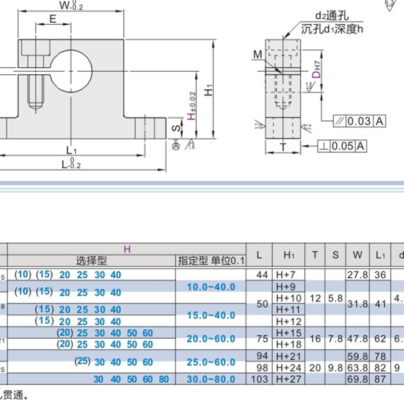 T形导向轴支座立式光轴支架侧开口型替代GCP08/GCP11立式光轴支架
