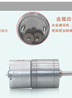 25GA310直流减速微型电机 DC12V标签机出纸机智能设备慢速小马达