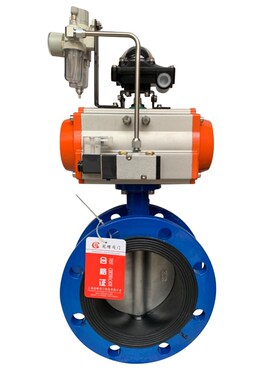 气动法兰蝶阀D641X-16软密封不锈钢污水通风气体快切断DN50-2000