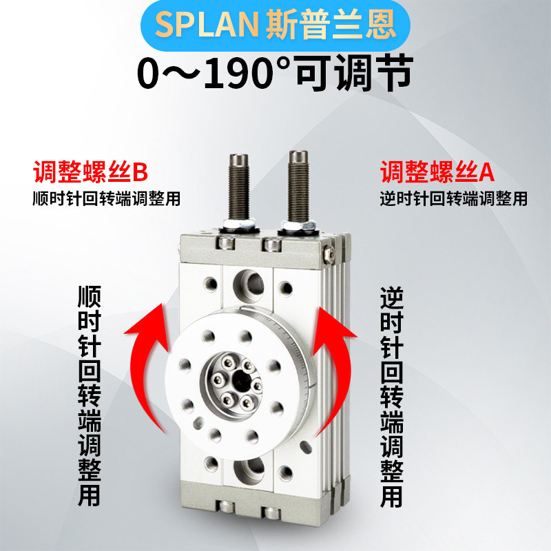 MSQB90度180旋转气缸小型气动摆动HRQ10A20A30A50A200A夹紧滑台