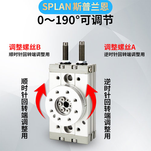 MSQB90度180旋转气缸小型气动摆动HRQ10A20A30A50A200A夹紧滑台