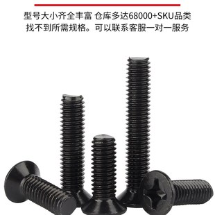 Guwanji 304不锈钢黑十字沉头螺钉Gb819平头螺栓机器螺钉M2