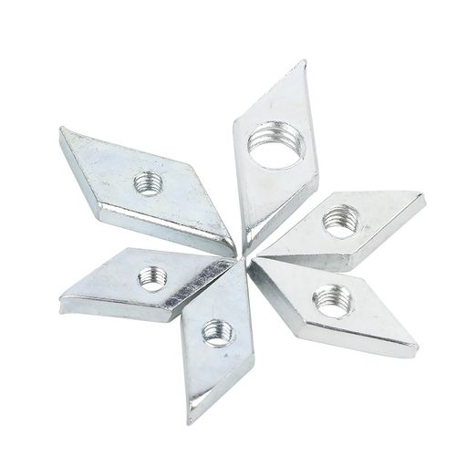 碳钢镀白锌菱型螺母菱形螺帽国标铝型材配件30型40型M4M5M6M8mm