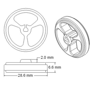 ZJ327 3PI miniQ小车N20电机橡胶轮 直径34mm 码盘34*7