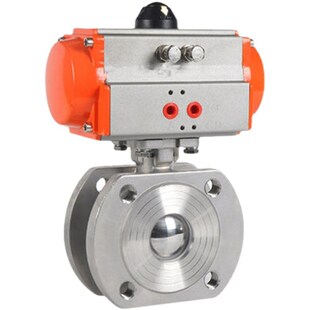 对夹式气动球阀意大利式高平台超薄型法兰Q671F-16P 304不锈钢