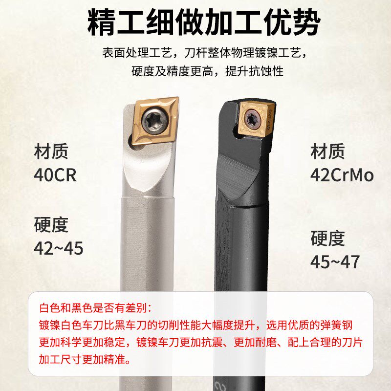 数控刀杆内孔镗孔刀S08K-SCLCR06H车刀杆小内孔弹簧钢车刀内孔刀