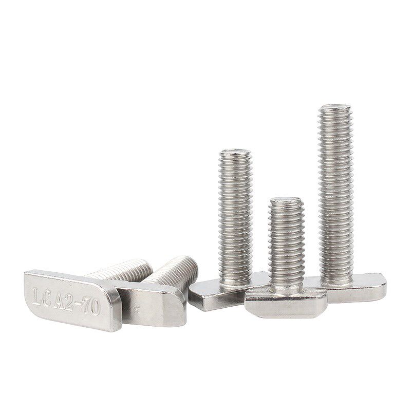 304不锈钢t型螺丝T形螺栓铝型材光伏槽用方头螺丝14.5/18/23头型