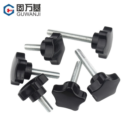 梅花手柄螺丝 五角星型胶木手拧螺丝钉星形机械塑料把手M6M8M10