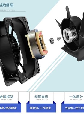 全新原装EVERWIN AC220V机箱机柜电焊机9225大风工业强力散热风扇