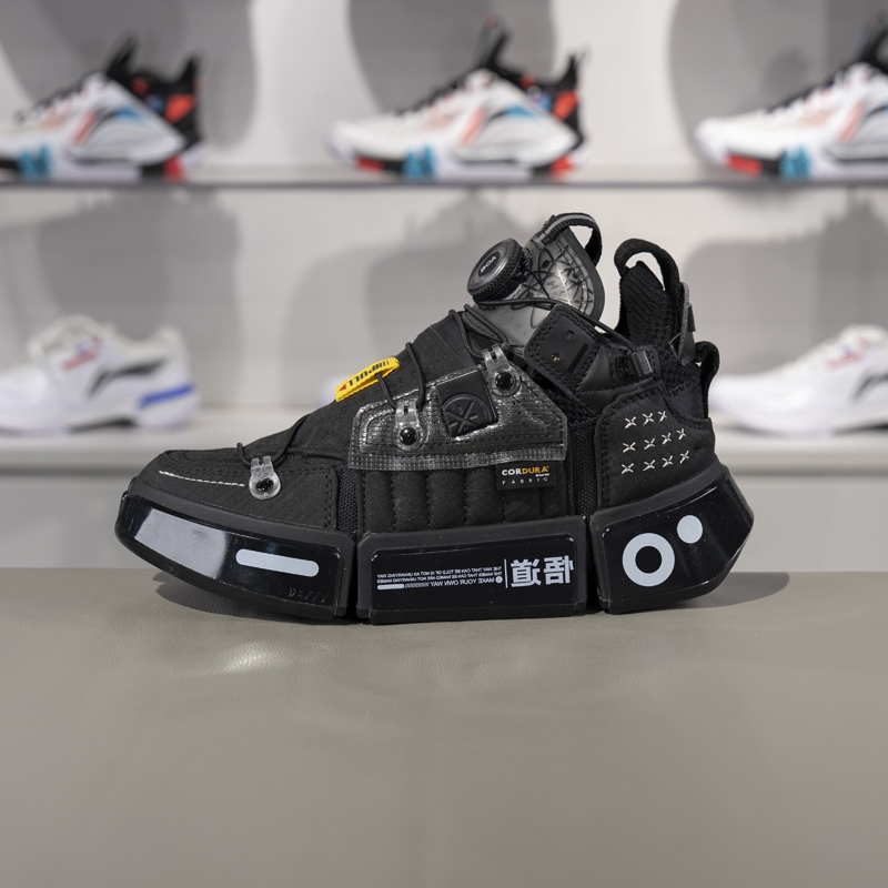 李宁防滑女子系带增高休闲鞋