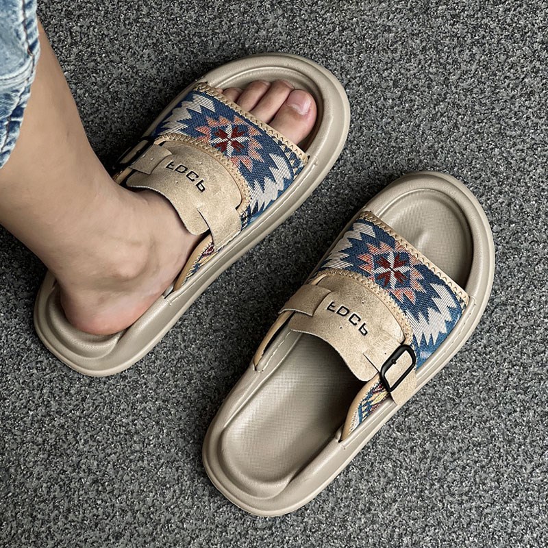 拖鞋男潮牌时尚室外穿一字拖夏季透气休闲百搭2025超火男士拖鞋子