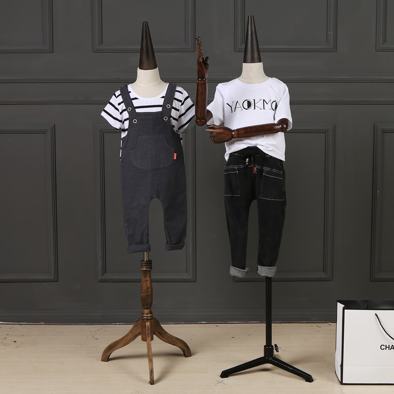 新品儿童模特道具尖n头童装服装店小孩拍摄衣架假人模特架半身包