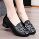 舒适防滑粗跟妈妈凉鞋 真皮软底包头凉皮鞋 洞洞鞋 2023年新款 女夏季