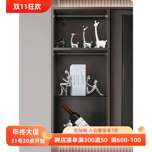 简约轻奢一家四口鹿摆件组合套装C客厅家居饰品酒柜乔迁新居礼品