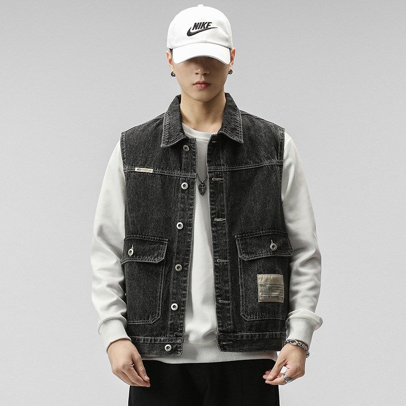 春季新款工装坎肩马甲男士宽松大码潮牌无袖牛仔外套百搭上衣外穿,男装,常规马甲,淘宝优惠券,粉丝福利购,淘宝优惠卷