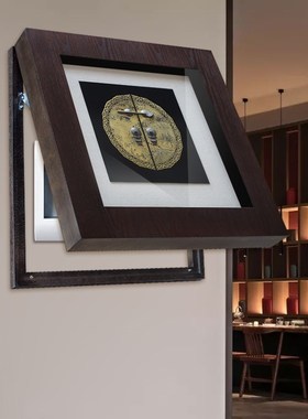 青铜浮雕中式新电表箱装饰画可推拉遮挡箱画上翻挂画中式配电箱画