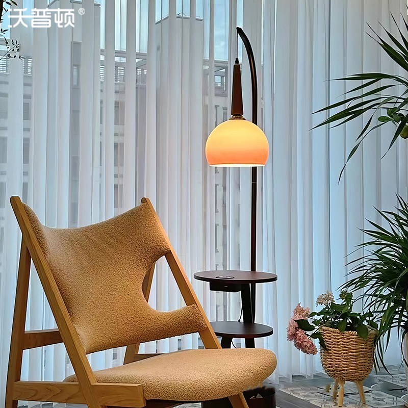 床头灯置物架一体卧室氛围灯客厅灯台灯放置架沙发角落装饰落地灯