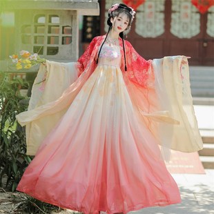 款 衫 诃子裙古装 流仙裙国风日常超仙大袖 齐胸襦广袖 唐制汉服女夏季