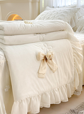 A类凉感丝夏被四件套乳胶凉席床裙款夏天冰丝夏凉被可机洗空调被