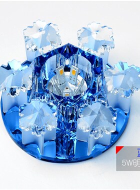 走廊灯 水晶过道灯玄关灯客厅筒灯 led吸顶灯天花装饰灯蓝色装饰